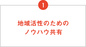 1：地域活性のためのノウハウ共有